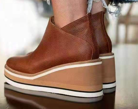 Botas de plataforma y cuña con correa elástica - Comodidad Slip-On