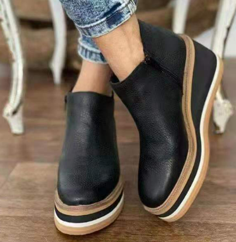 Botas de plataforma y cuña con correa elástica - Comodidad Slip-On