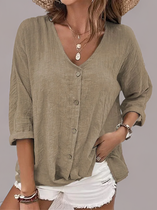 Addison - Jersey de mujer holgado con escote en pico