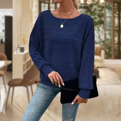 Ynez - Jersey casual de cuello redondo para mujer