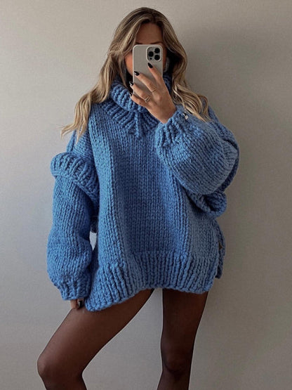 Moderno jersey oversize de manga larga para lucir con estilo