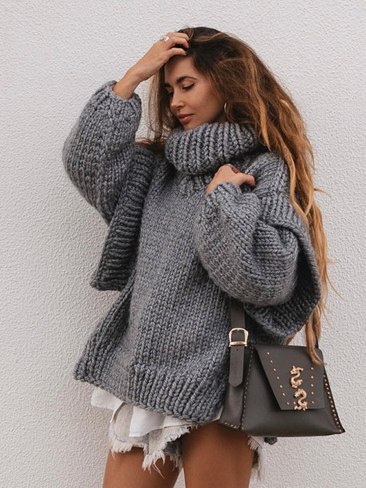 Moderno jersey oversize de manga larga para lucir con estilo