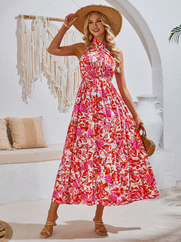 vestido con estampado y elegante escote haltern de MW | Resort Style