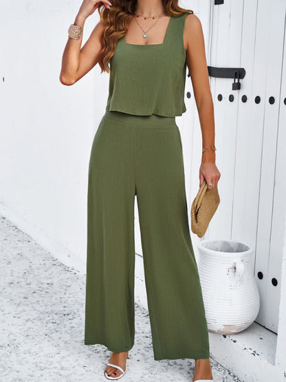 Nuevo chaleco casual sin mangas + traje pantalón