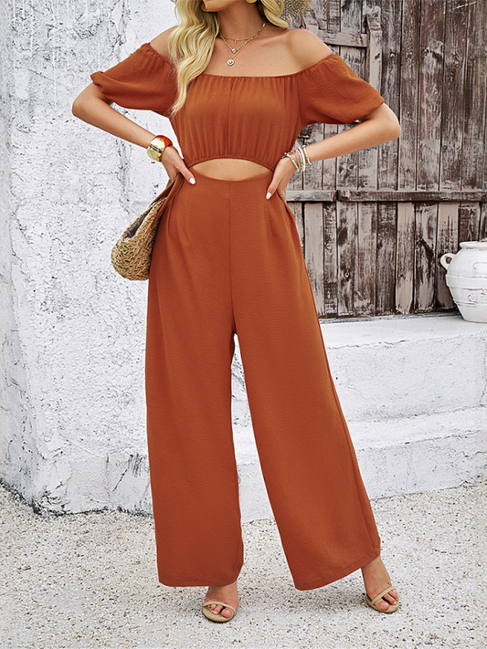 Mono casual con mangas cortas y perneras anchas