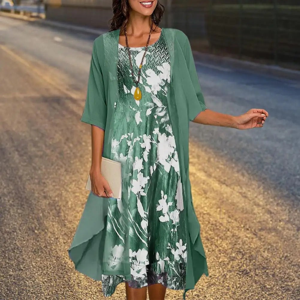 Vestido de verano vintage con estampado floral y elegancia desenfadada