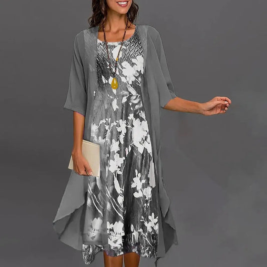 Vestido de verano vintage con estampado floral y elegancia desenfadada