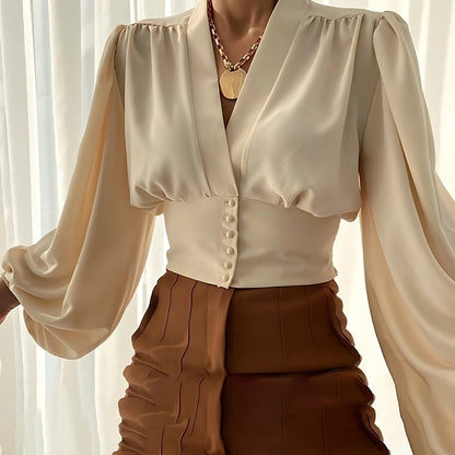 Gloria - Blusa clásica a la cadera para mujer