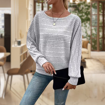 Ynez - Jersey casual de cuello redondo para mujer
