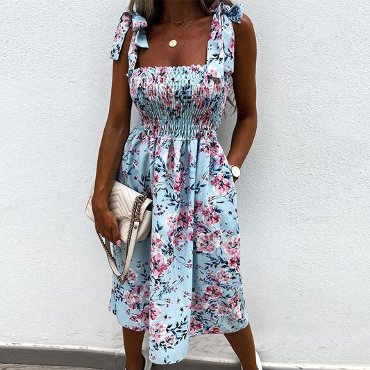 "Mirella" vestido de diseñador con estampado floral