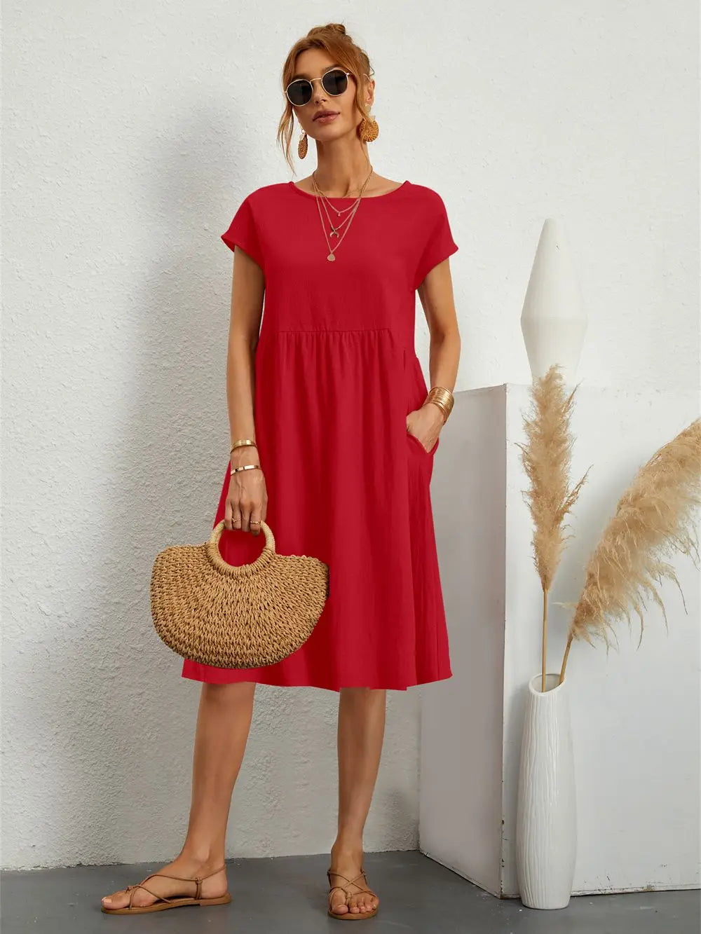 Vestido casual con bolsillo