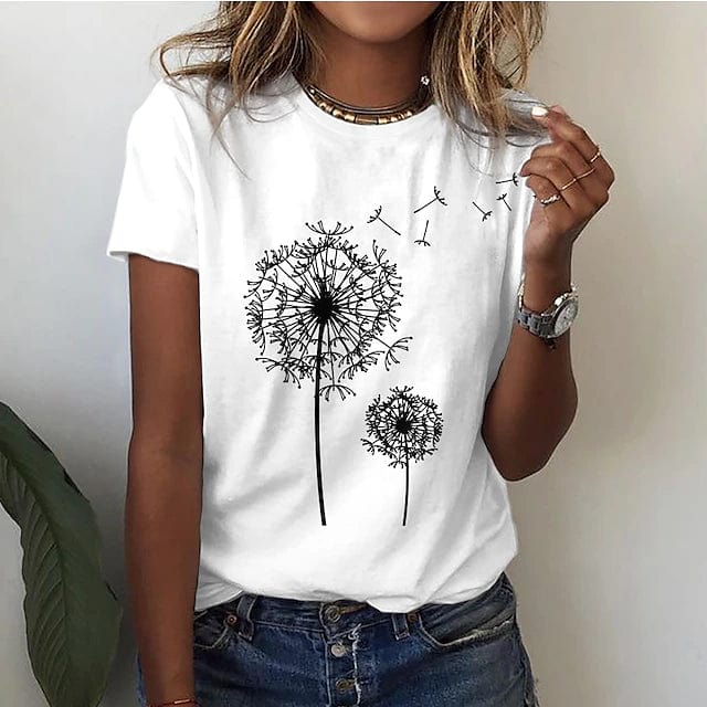 Renate - Elegante camiseta de diente de león para un look único