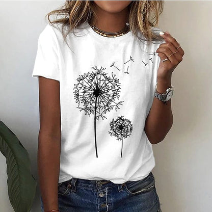 Renate - Elegante camiseta de diente de león para un look único