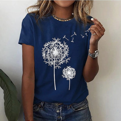 Renate - Elegante camiseta de diente de león para un look único