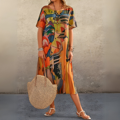 Elegante vestido floral fluido