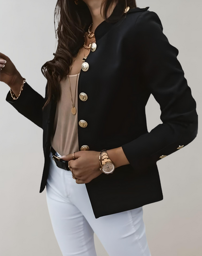 Jona - Elegante blazer con cuello y bonitos botones grandes