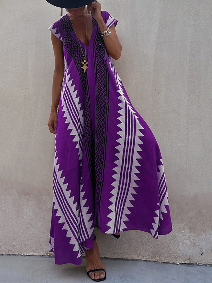 Damska Sukienka Maxi Chevron