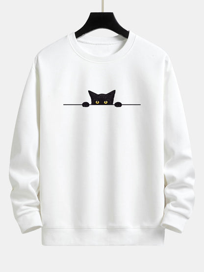 Xylova™ | sudadera de cuello redondo con caprichoso estampado de gatos