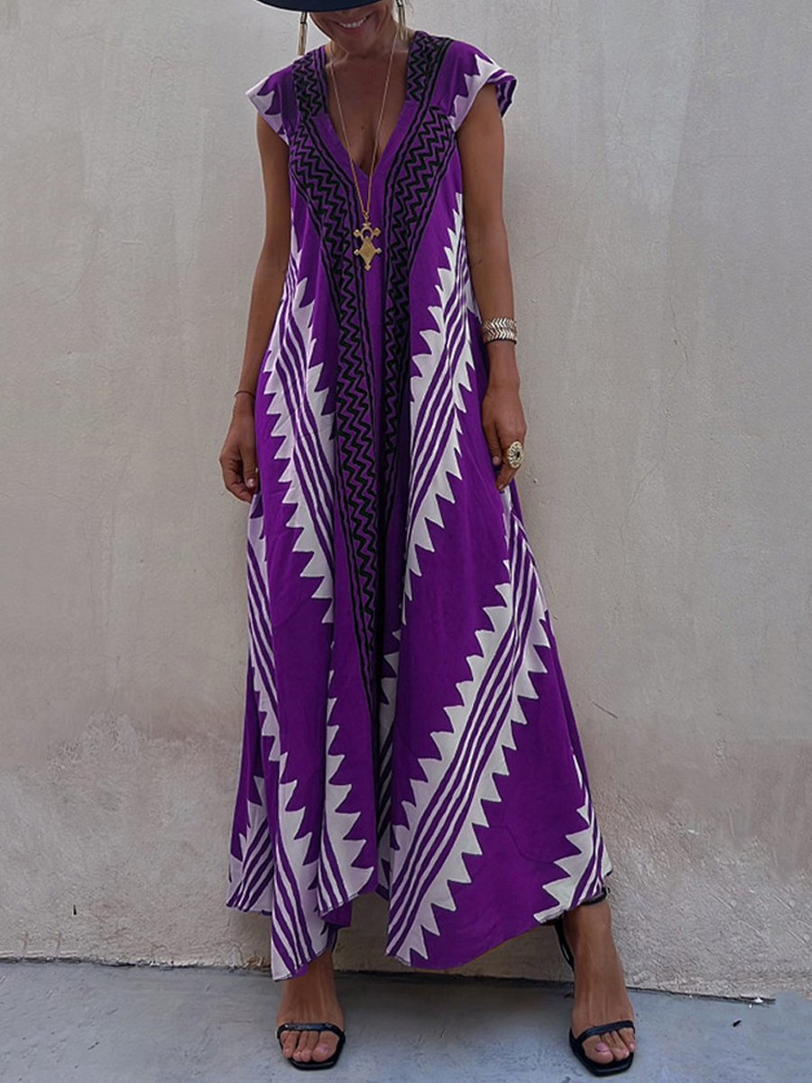 Damska Sukienka Maxi Chevron