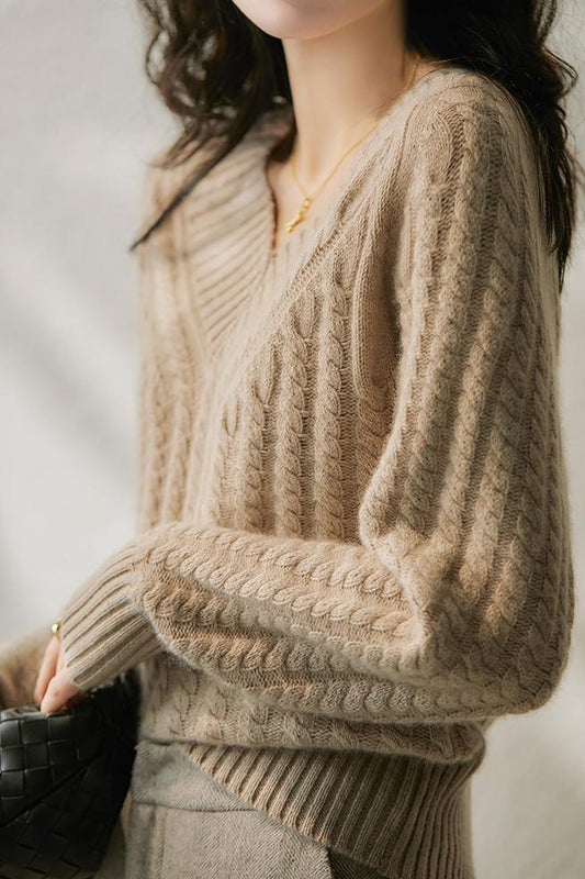 Jersey de punto con cuello en V Maly