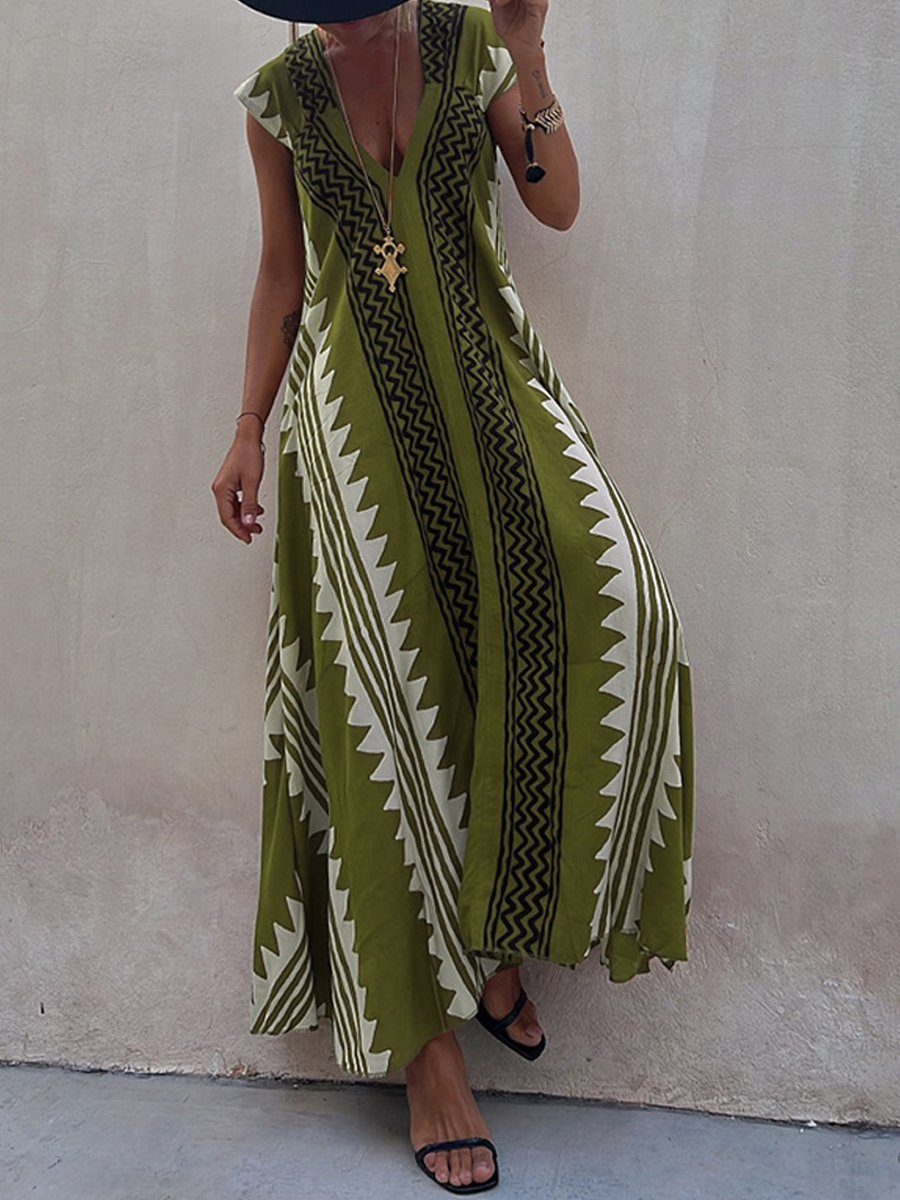 Damska Sukienka Maxi Chevron