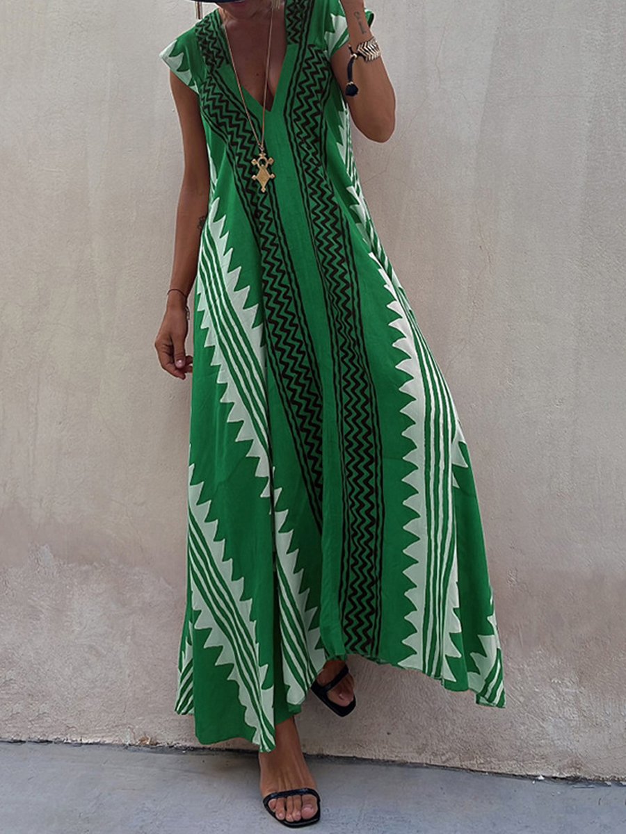 Damska Sukienka Maxi Chevron