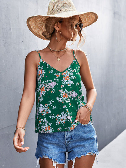 Camisa Bohemia Floral Cuello en V