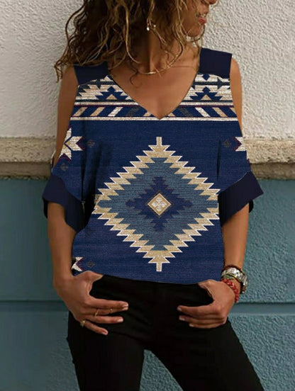 Camiseta oversize con hombros sueltos y mangas medias en un look vintage