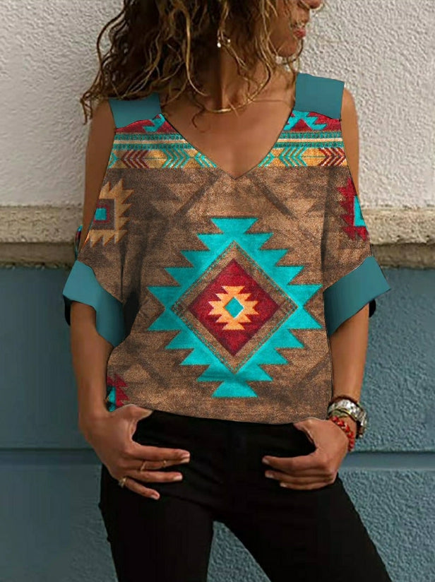 Camiseta oversize con hombros sueltos y mangas medias en un look vintage