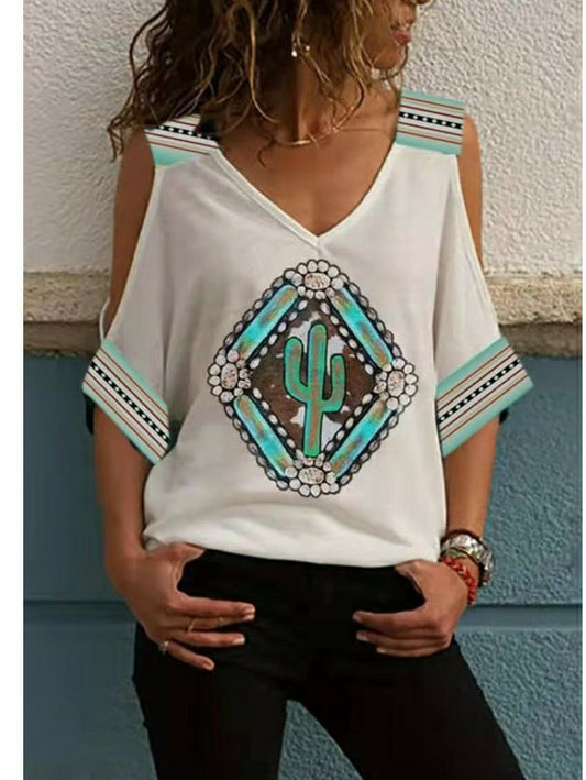 Camiseta oversize con hombros sueltos y mangas medias en un look vintage