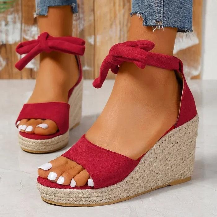 Sandalias Kendall | Sandalias de cuña con cordones y alpargata