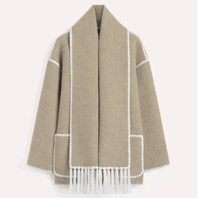 Atidu | Chaqueta de gala para mujer con bufanda, elegante y cómoda