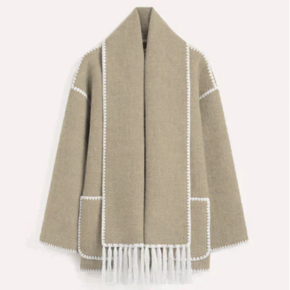 Atidu | Chaqueta de gala para mujer con bufanda, elegante y cómoda