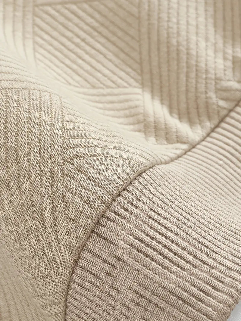 Męski Dzianinowy Sweter ze Stójką i Krótkim Zamkiem