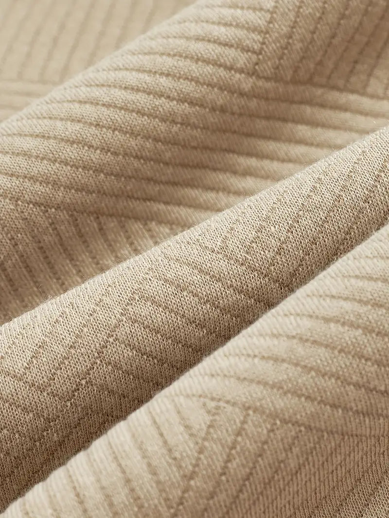 Męski Dzianinowy Sweter ze Stójką i Krótkim Zamkiem