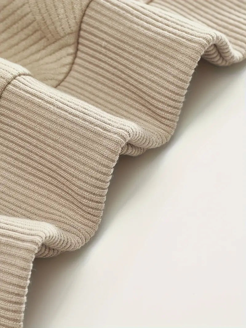 Męski Dzianinowy Sweter ze Stójką i Krótkim Zamkiem