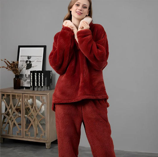 Heidi-Mode | Cómodo conjunto de pijama esponjoso - Ideal para el invierno