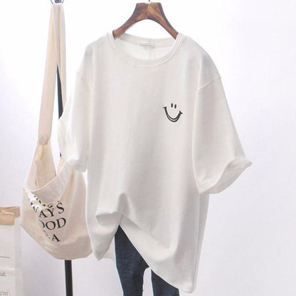 Estelle - Camiseta Casual Smiley Para Mujer - Relajada y Moderna