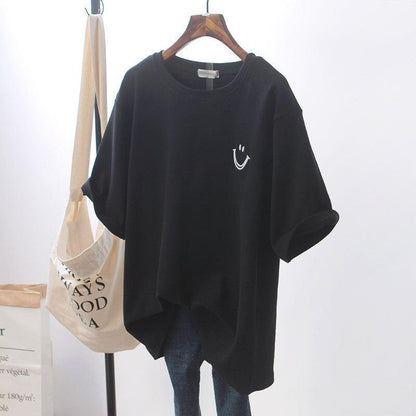 Estelle - Camiseta Casual Smiley Para Mujer - Relajada y Moderna