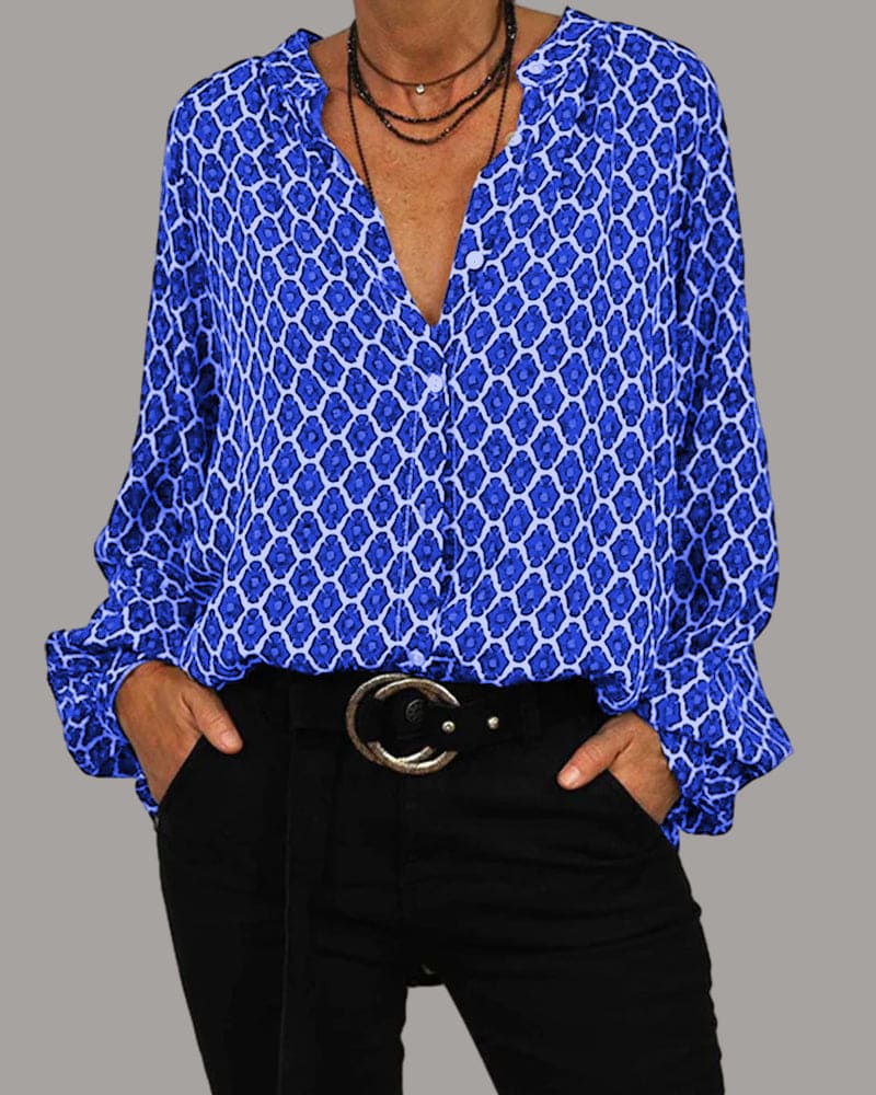 Cleo | Blusa Boho Chic Cuello en V Primavera