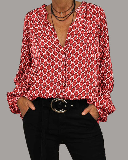 Cleo | Blusa Boho Chic Cuello en V Primavera