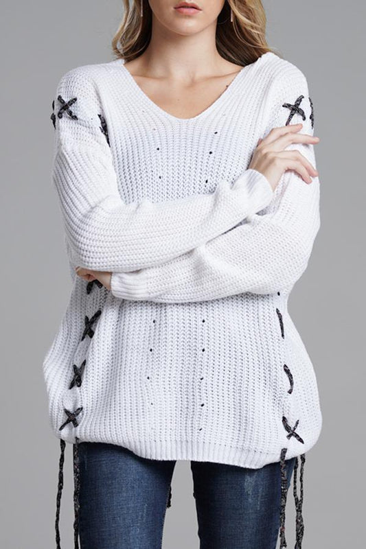 Jersey de punto abierto para mujer