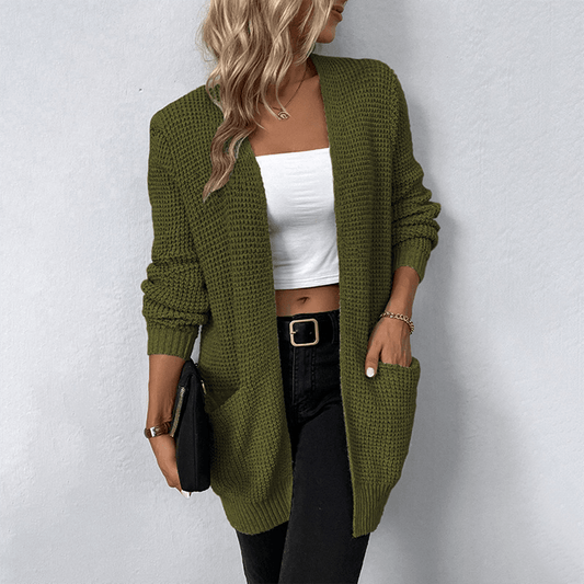 Chaqueta larga de punto con bolsillos | Noah Cardigan