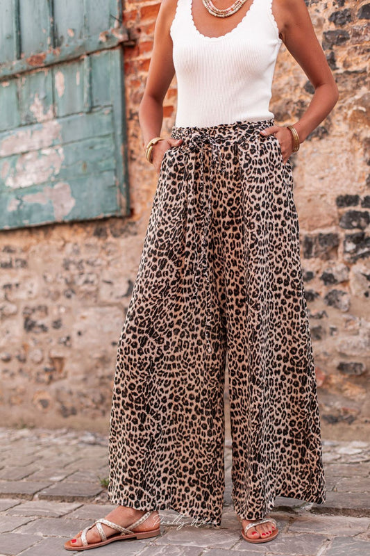 Zaina - Elegantes pantalones de verano en look leopardo