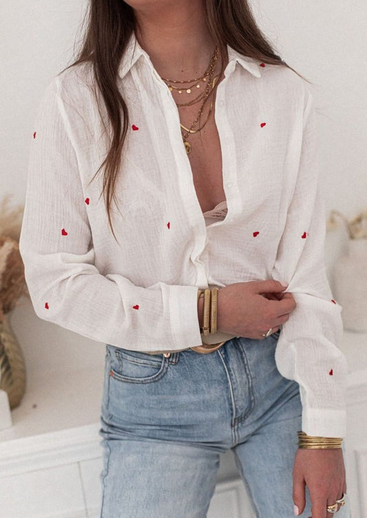 Hawana - Blusa de moda con corazoncitos