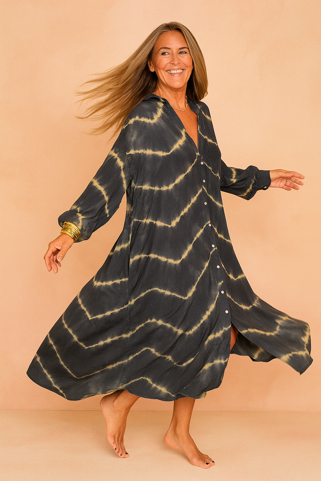 Damska Sukienka Maxi Tie-Dye