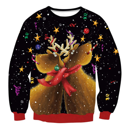 Inge | Cálido jersey de punto con escote redondo y motivos navideños en 3D para hombre y mujer