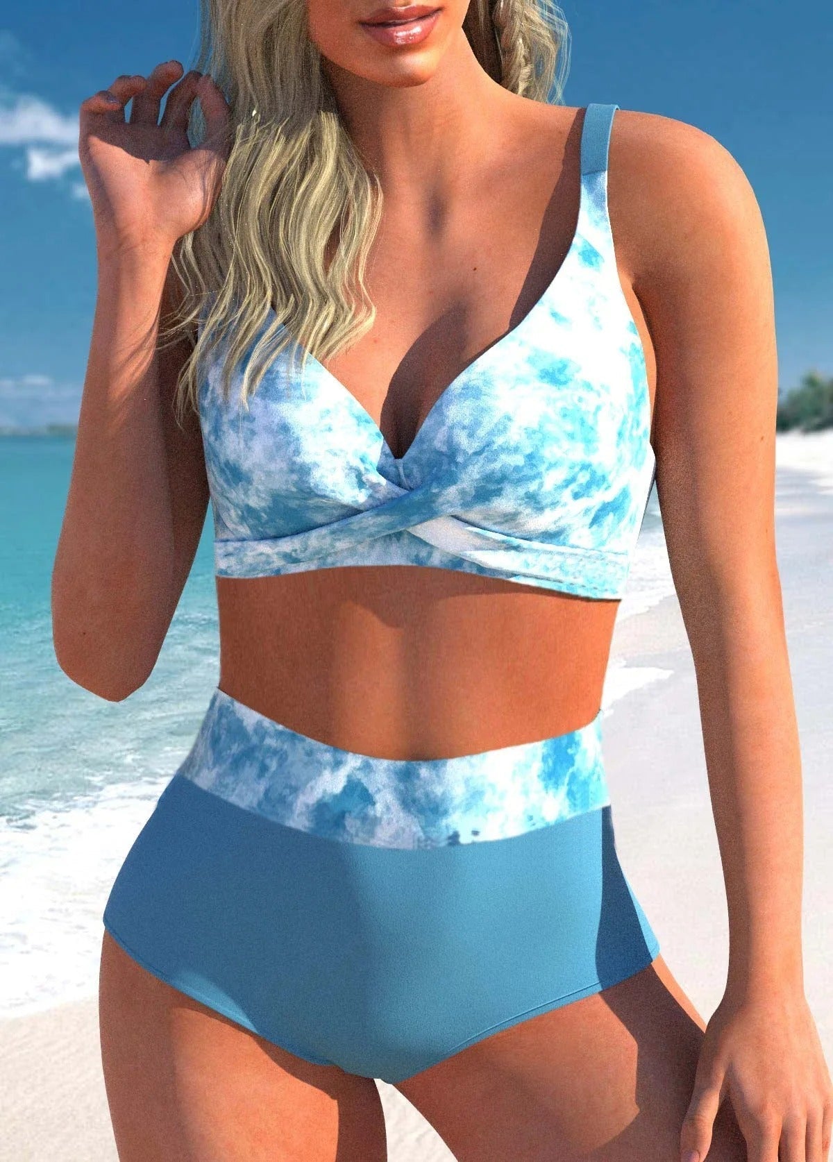 Bikini con lunares y rayas