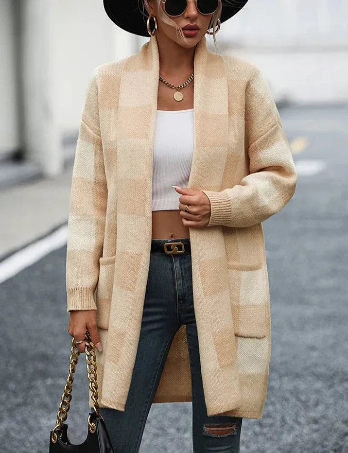 Élodie - Chaqueta midi a cuadros
