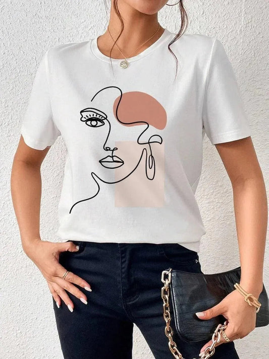 Camiseta de mujer | Estampado de arte moderno | Ajuste cómodo | Ideal para el día a día